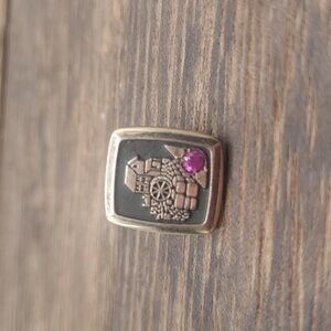B648 ruby 10k gold pin